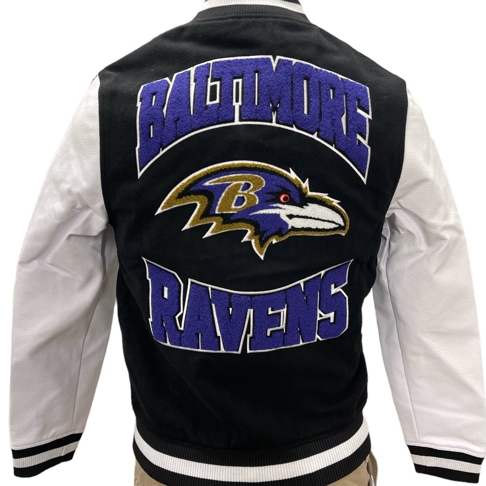 New Era NFL Baltimore Ravens Chenille Wool Blend Varsity Jacket Choose Your Size